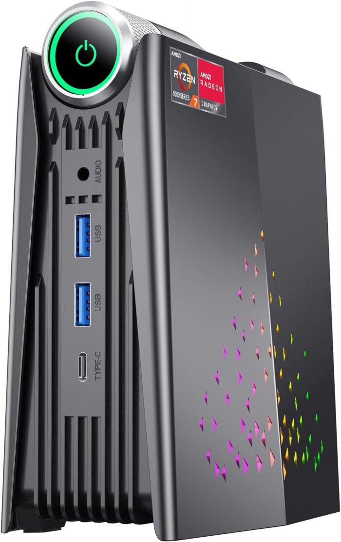 Mini Gaming PC, AMD Ryzen 7 5600U, 16GB, 512GB Nvme SSD