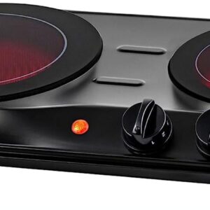 Countertop Infrared Double Burner, 1700W Electric Hot Plate and Portable Stove, Black BGI102B