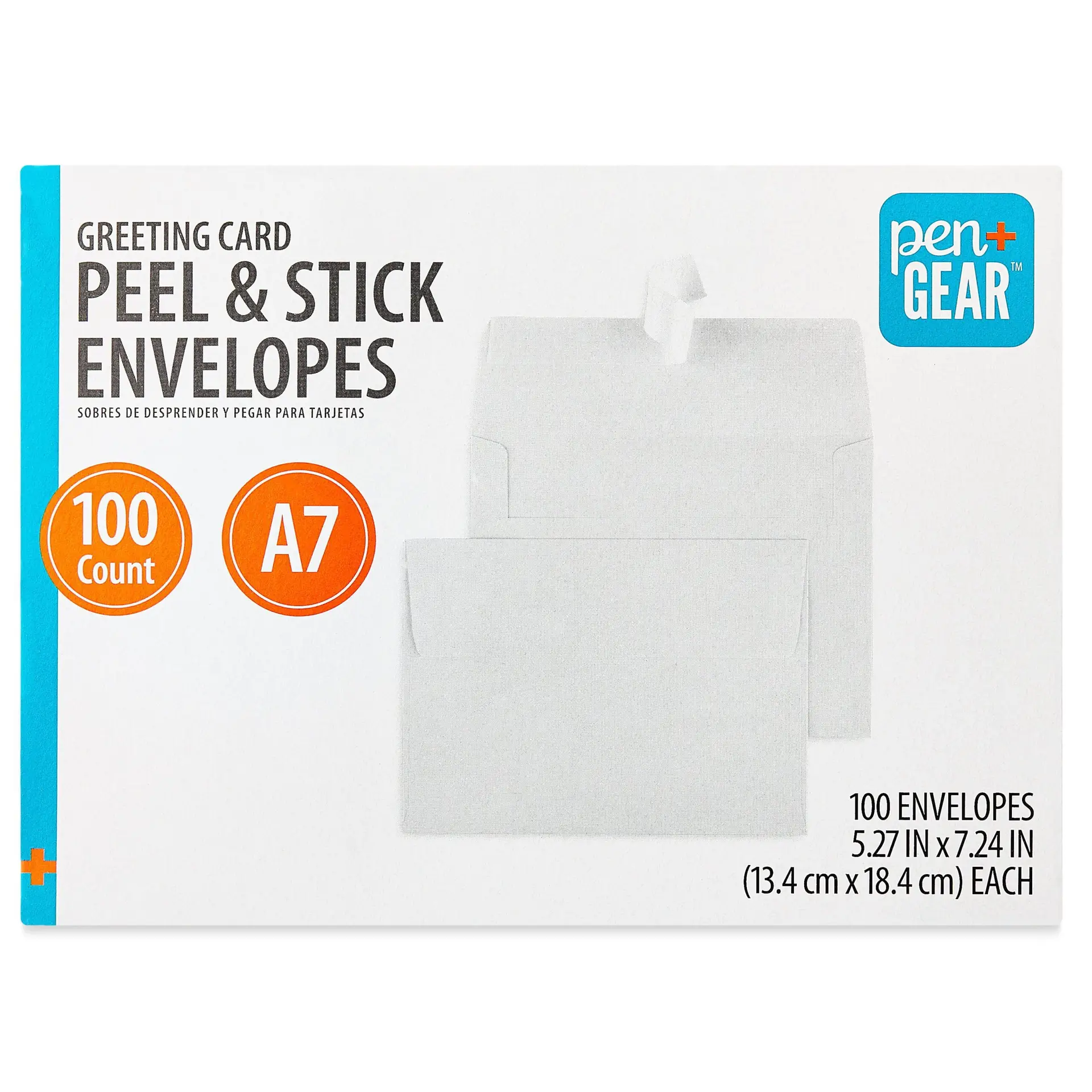 A7 Greeting Card Peel and Stick Envelopes, White, 5In X 7In, 100 Count