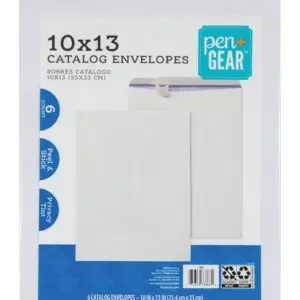 Catalog Envelopes, 28 Lb. White Wove, (10" X 13") Peel and Stick, 6-Count