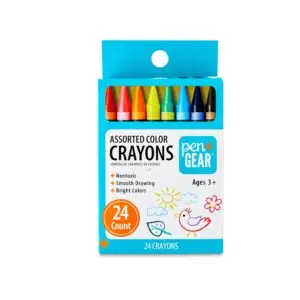 Crayons, Assorted Colors, 24 Count