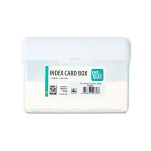Index Card Box, 3" X 5", White, Desktop Organizers
