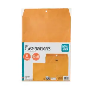 Kraft Clasp Envelopes, 10 in X 13 In, 6 Count