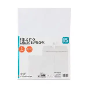 Peel and Stick Catalog Envelopes, White, 9 in X 12 In, 6 Count