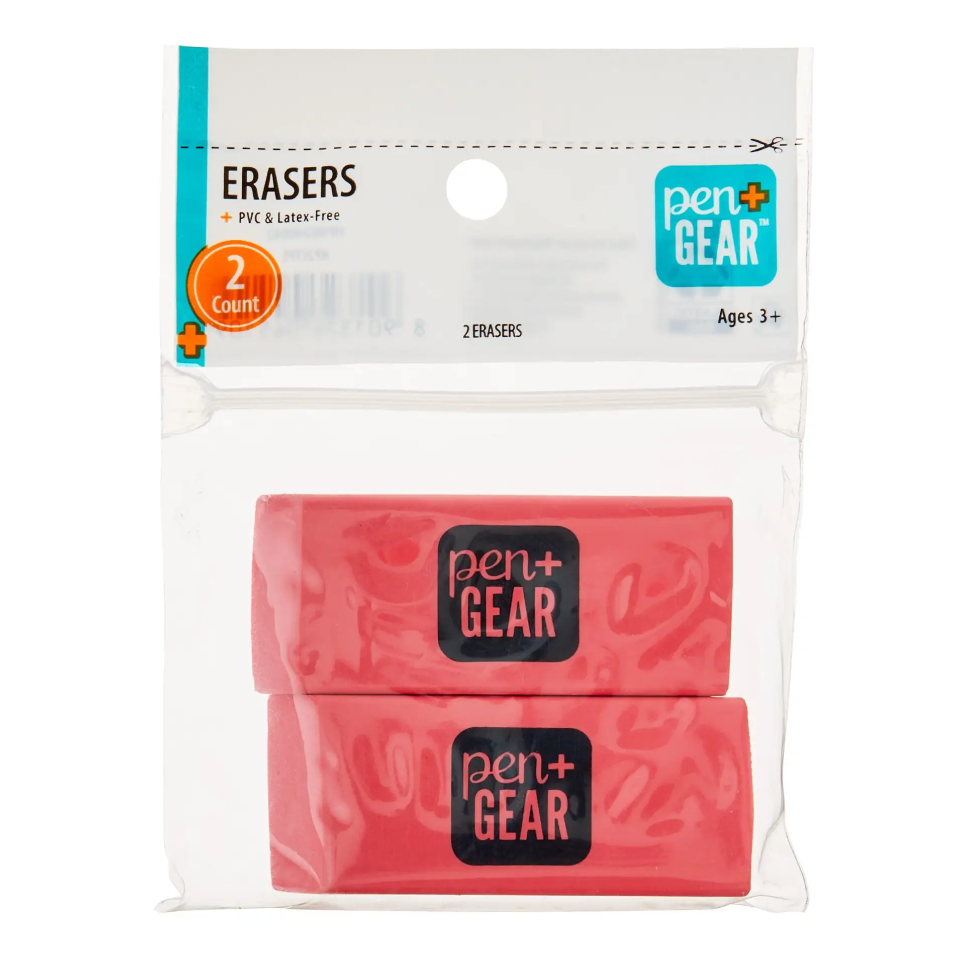 Pink Erasers, 2 Count