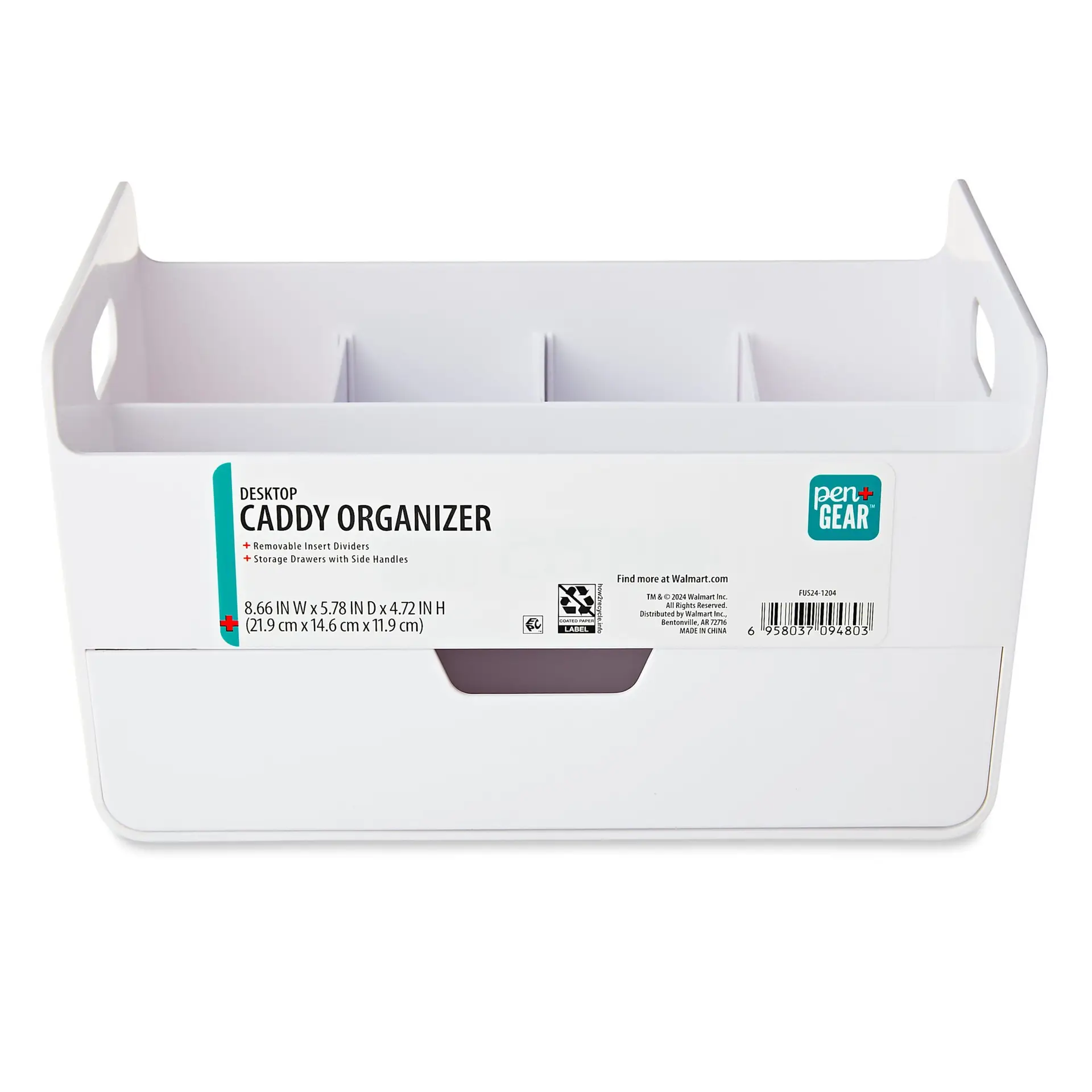 Plastic Desktop Caddy Organizer, White