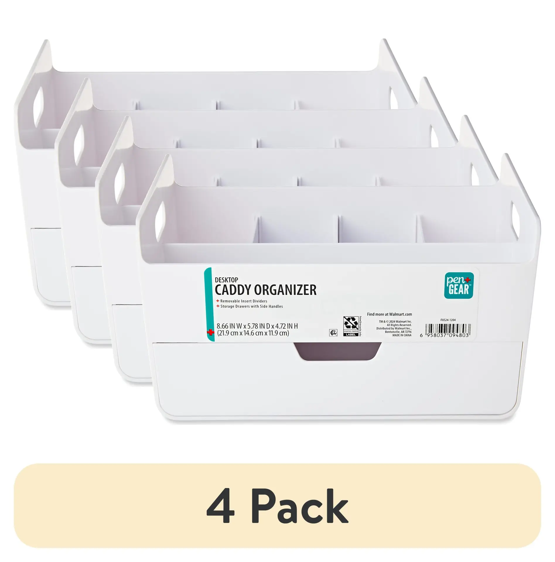 Plastic Desktop Caddy Organizer, White - Image 7