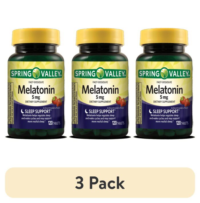 Melatonin Sleep Dietary Supplement Fast-Dissolve Tablets, Strawberry, 5 Mg, 120 Count - Image 9