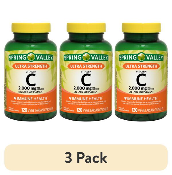 Ultra Strength Vitamin C Capsules Dietary Supplement, 2,000 Mg, 120 Count - Image 9