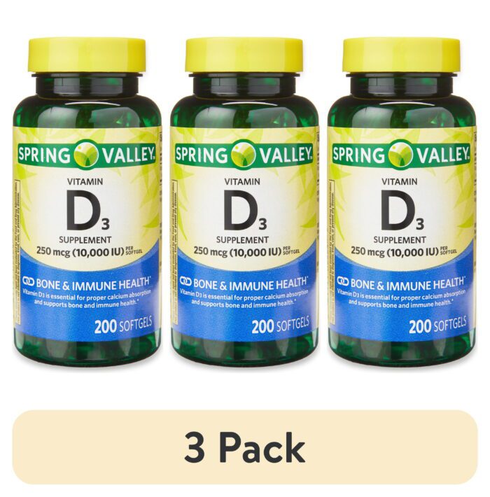 Vitamin D3 Supplement Softgels, 250Mcg per Softgel 10,000 IU, 200 Count - Image 3