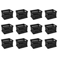 Plastic Storage Cube / Mini Crate, 9” L X 7 3/4” W X 6 1/8” H, Black, Back to College - Image 7