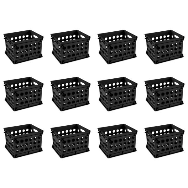 Plastic Storage Cube / Mini Crate, 9” L X 7 3/4” W X 6 1/8” H, Black, Back to College - Image 7