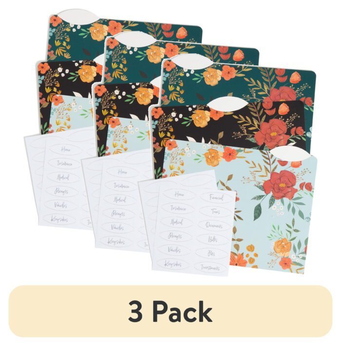 Decorative File Folders, 9 Count, Midnight Blossom, 1/3-Cut Tabs, Letter Size - Image 10