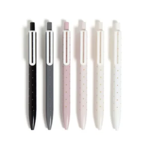 Laguna Ballpoint Pens, 6 Count, Foil Dots , Bold (1.0Mm) Point, Black Ink