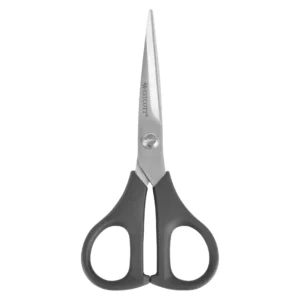 Multipurpose Scissors, All Purpose Plus+, 5", Stainless Steel, Straight, Black, for Office, 1-Count