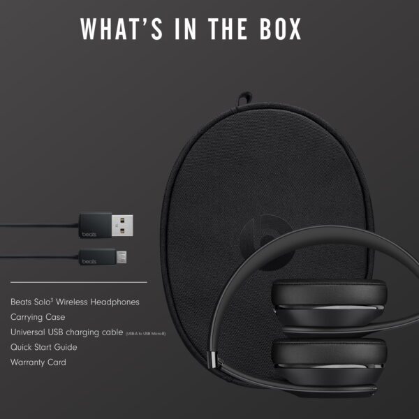 Solo3 Casual Listening Active Noise Cancellation Bluetooth On-Ear Headphones, Black - Image 8