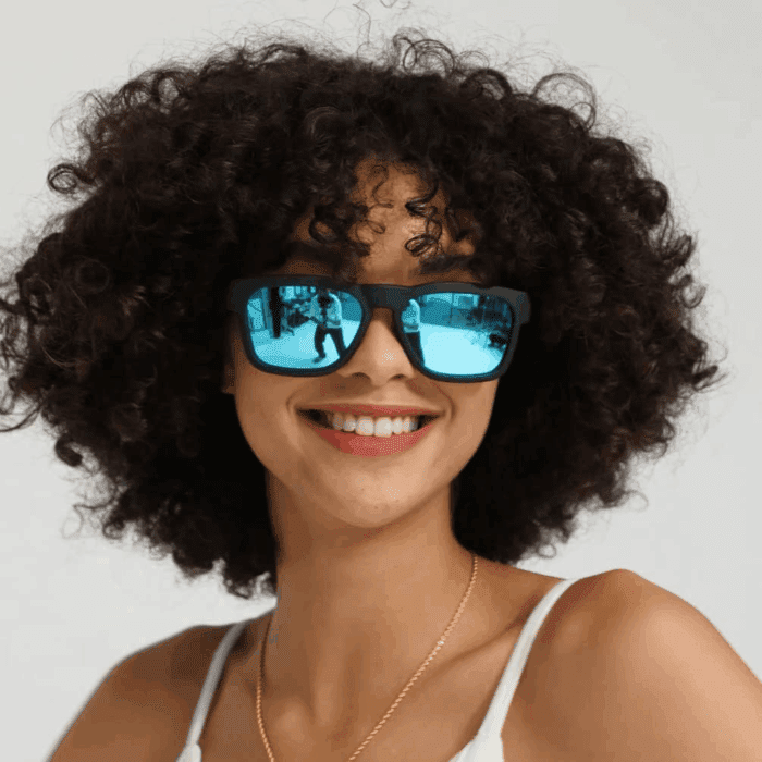 Oho Smart Glasses,Polarized Sunglasses with Bluetooth Speaker,Athletic/Outdoor UV Protection and Voice Control,Unisex(Mirror Blue Lens) - Image 3