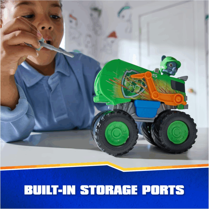 : Rescue Wheels Rocky’S Recycle Truck, Toy Truck with Projectile Launcher and Collectible Action Figure, Kids Toys for Boys & Girls Ages 3+ - Image 5