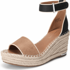 Women'S Wedge Sandals Open Toe Espadrilles Sandals Comfortable Dressy Ankle Strap Platform Sandals Suitable for Work Beach Summer Shoes