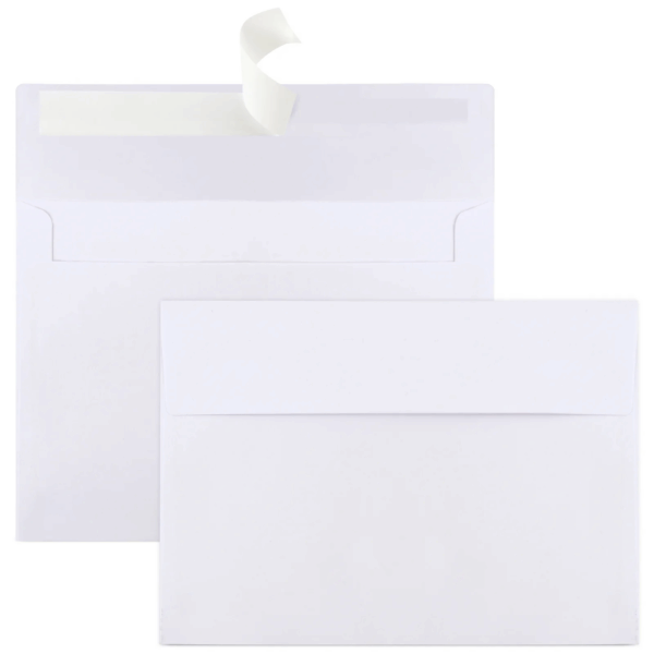 50 Packs 5X7 Envelopes, White A7 Envelopes, 5X7 Envelopes for Invitations, Printable Invitation Envelopes, Envelopes Self Seal for Weddings, Invitations, Photos, Postcards, Greeting Cards, Mailing