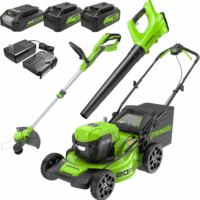 48V (2X24V) 20" Cordless Battery Lawn Mower, 12" String Trimmer & Edger, and 330 CFM Blower Combo Kit W/ (2) 4.0Ah Batteries, (1) 2.0Ah Battery & Chargers
