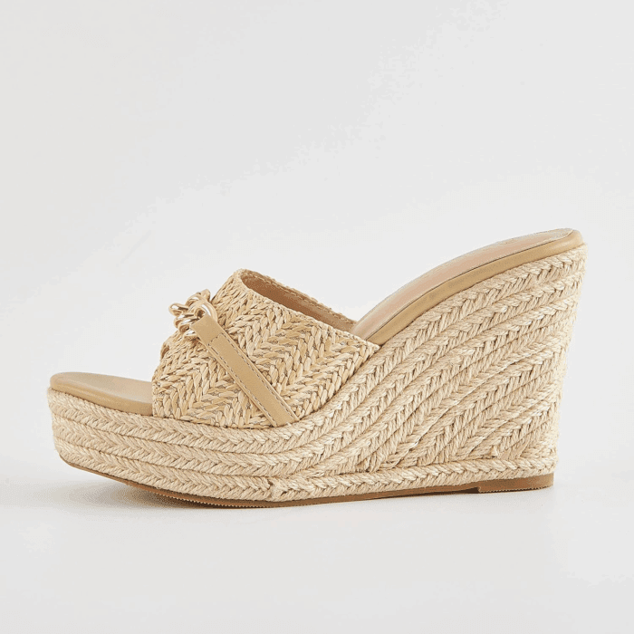 Women'S Wedge Sandals Platform Espadrille Heel Chain Slip on Casual Summer Slides - Image 5