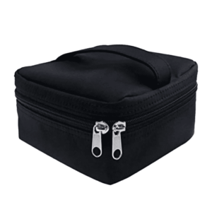 16 Bottles Essential Oil Case Perfume Box Travel Bottle Carrying Holder Nail Polish Makeup Storage Bag Smooth Zipper Black