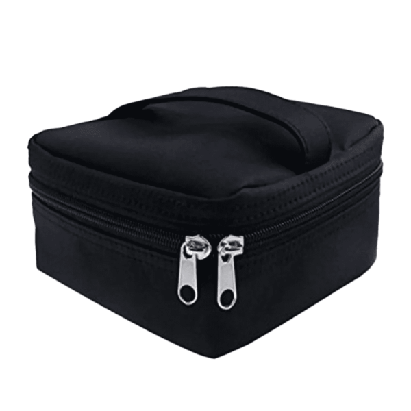 16 Bottles Essential Oil Case Perfume Box Travel Bottle Carrying Holder Nail Polish Makeup Storage Bag Smooth Zipper Black