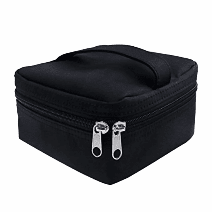16 Bottles Essential Oil Case Perfume Box Travel Bottle Carrying Holder Nail Polish Makeup Storage Bag Smooth Zipper Black