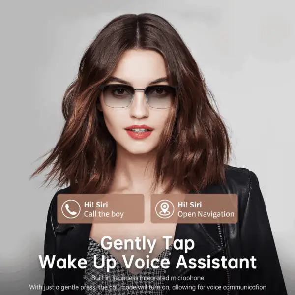 Bluetooth Audio Smart Glasses, Blue Light Glasses for Women Men, Remote Shooting, Open Ear Sound Mic & Speakers, Magnetic Charging, Color-Changing Polarized Sunglasses Lenses, Voice Assistant（Gs06S) - Image 3