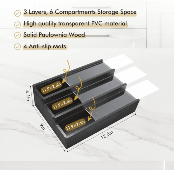 Cologne Organizer for Men - 3 Tier Cologne Stand Perfume Holder with 3 Hidden Compartments,Perfume Display Holder for Cologne,Mens Organizer Station for Dresser, Beside, Men'S Gift - Image 7