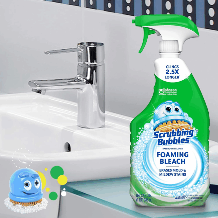 Foaming Bleach Bathroom and Shower Cleaner Disinfectant Spray, Helps Erase Mold & Mildew, 32Oz - Image 7