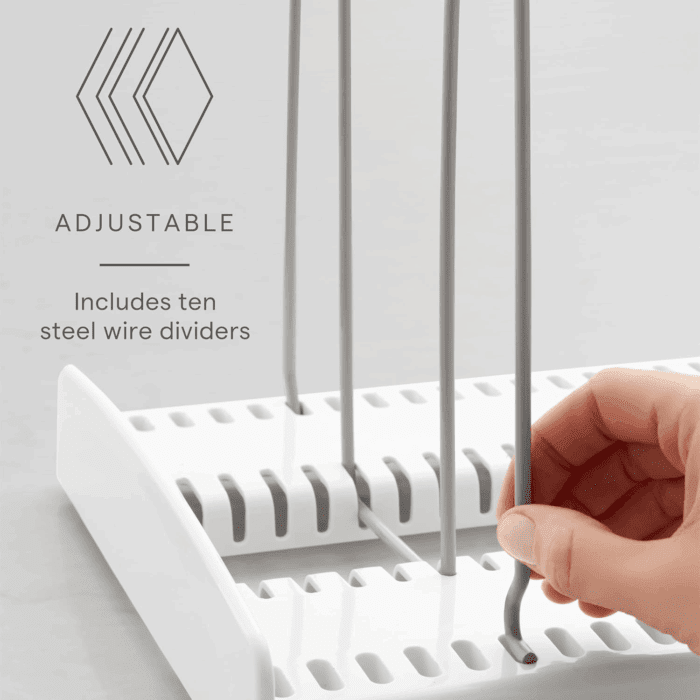 Storemore Expandable Cookware Rack, Adjustable Pan Organizer for Kitchen Cabinet Storage, White - Image 3