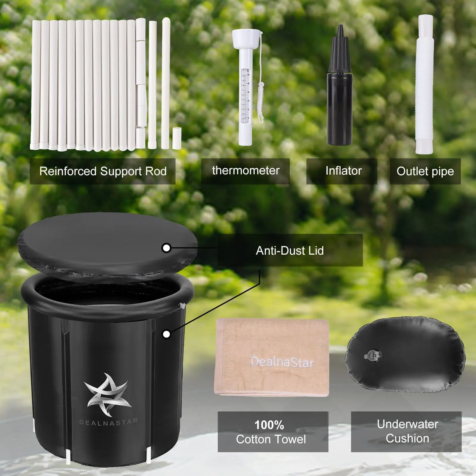 Portable Ice Bath Tub, 88 Gal Cold Plunge for Athletes - Durable Inflatable Design, Indoor/Outdoor Use - Image 7