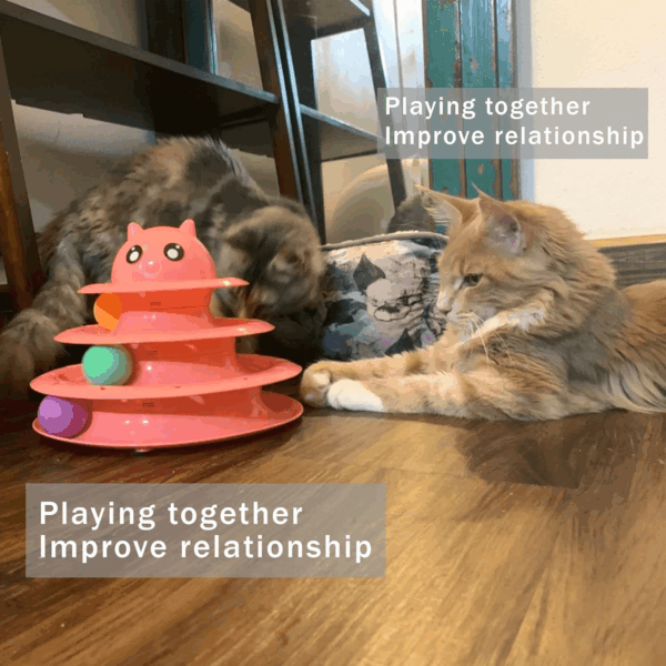 Cat Toy Roller 3-Level Turntable Cat Toy Balls with Six Colorful Balls Interactive Kitten Fun Mental Physical Exercise Puzzle Toys. - Image 6