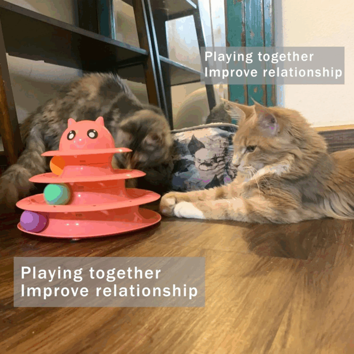 Cat Toy Roller 3-Level Turntable Cat Toy Balls with Six Colorful Balls Interactive Kitten Fun Mental Physical Exercise Puzzle Toys. - Image 6