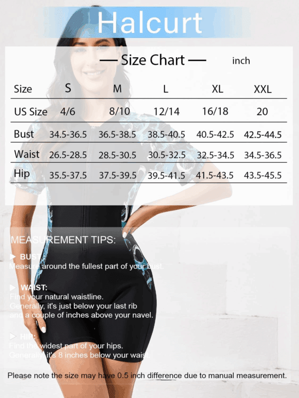 Women'S Boyleg One Piece Rash Guard with Built in Bra UPF50+ Zip Long Sleeve Full Body Modest Swimsuit - Image 7