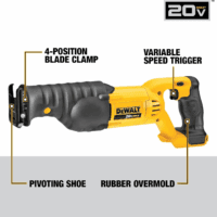 20V MAX Reciprocating Saw, 3,000 Strokes per Minute, Variable Speed Trigger, Bare Tool Only (DCS380B) - Image 4