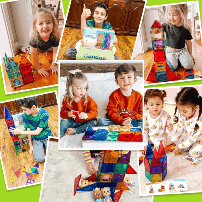 Magnetic Tiles Kids Toys STEM Magnet Toy for Toddler Magnetic Blocks Building Preschool Learning Sensory Montessori Toys for 3+ Year Old Boys and Girls, Safe Creativity Toddler Kids Toy 40PCS - Image 4