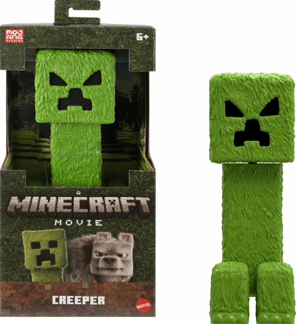 Minecraft Large-Scale Action Figure, 12-Inch Posable Creeper Toy Collectible Inspired by a Minecraft Movie