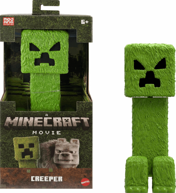 Minecraft Large-Scale Action Figure, 12-Inch Posable Creeper Toy Collectible Inspired by a Minecraft Movie