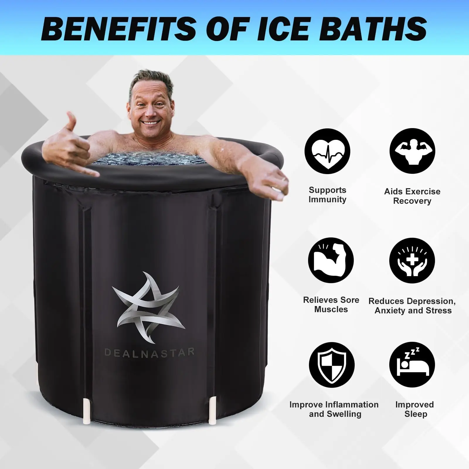 Portable Ice Bath Tub, 88 Gal Cold Plunge for Athletes - Durable Inflatable Design, Indoor/Outdoor Use - Image 5