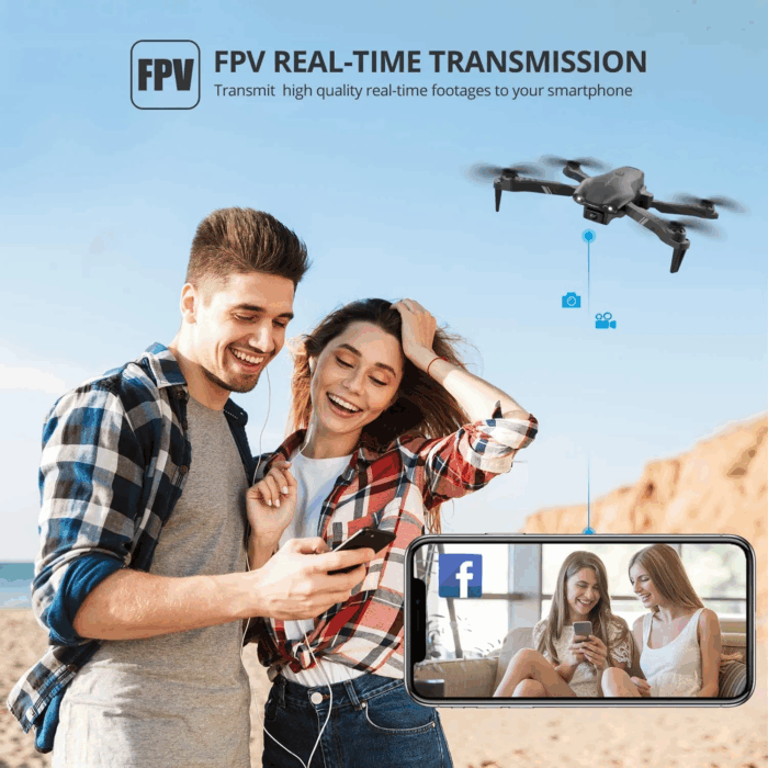 V8 Drone with 720P HD Camera for Adults and Children FPV Real-Time Video, 3 Modular Batteries and Storage Bag, Blue - Image 7