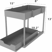 Under Sink Organizer 2 Pack，Bathroom Cabinet Organizer，2 Tier Sliding Cabinet Basket Organizer Drawer, Multi-Purpose Bath Collection Baskets for Bathroom (Grey) - Image 2
