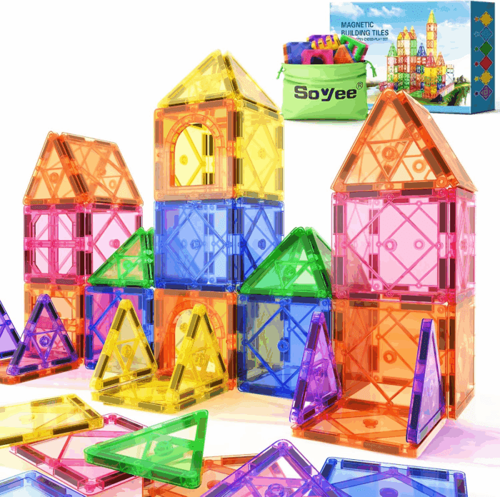 Magnetic Tiles Toddler Toys Magnetic Building Blocks for Kids Ages 3-12 STEM Educational Toys for Girls & Boys Sensory Play for Preschool Learning