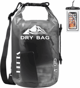 Dry Bag Waterproof for Women Men, 5L/10L/20L/30L/40L Roll Top Lightweight Dry Storage Bag Backpack with Phone Case for Travel, Swimming, Boating, Kayaking, Camping & Beach, 11 Transparent Colors