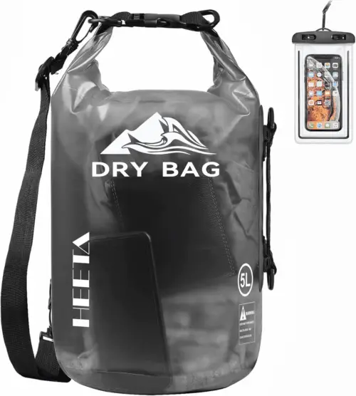 Dry Bag Waterproof for Women Men, 5L/10L/20L/30L/40L Roll Top Lightweight Dry Storage Bag Backpack with Phone Case for Travel, Swimming, Boating, Kayaking, Camping & Beach, 11 Transparent Colors