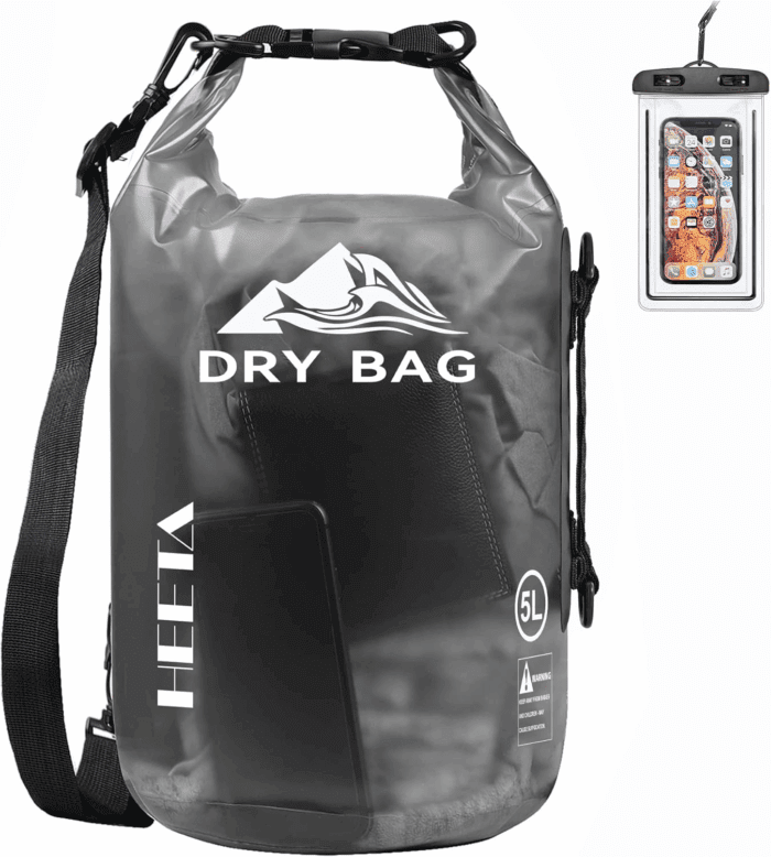 Dry Bag Waterproof for Women Men, 5L/10L/20L/30L/40L Roll Top Lightweight Dry Storage Bag Backpack with Phone Case for Travel, Swimming, Boating, Kayaking, Camping & Beach, 11 Transparent Colors
