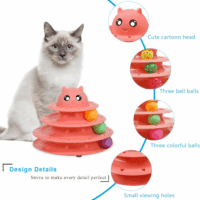 Cat Toy Roller 3-Level Turntable Cat Toy Balls with Six Colorful Balls Interactive Kitten Fun Mental Physical Exercise Puzzle Toys. - Image 4