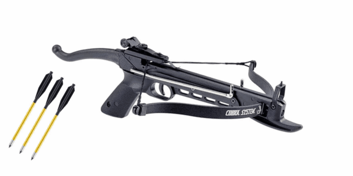 Self Cocking Hunting Pistol 160 FPS Crossbow with 3 Bolts (Blackj)